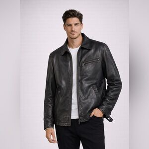 Danier Black Genuine Leather Zip Jacket Canada Classic Moto Style Outerwear